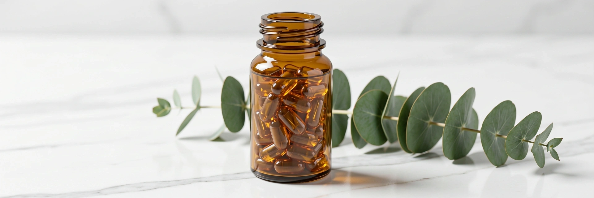 Premium wellness and vitamins for men on marble surface